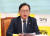 정의당 배진교 원내대표가 15일 오전 국회에서 열린 상무집행위원회 회의에서 발언하고 있다. 연합뉴스