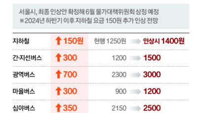 서울지하철 요금 하반기 150원, 추후 150원…단계적 인상 검토