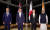 조 바이든 미국 태동령, 앤서니 앨버니지 호주 총리, 기시다 후미오 일본 총리, 나렌드라 모디 일본 총리(왼쪽부터)가 20일 일본 히로시마에서 쿼드 정상회의를 가졌다. EPA=연합뉴스