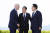 윤석열 대통령이 21일 히로시마 G7 정상회의장인 그랜드프린스호텔에서 조 바이든 미국 대통령, 기시다 후미오 일본 총리와 한미일 정상회담을 하고 있다. 뉴시스