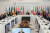 윤석열 대통령이 20일 오후 일본 히로시마 그랜드프린스호텔에서 열린 G7 정상회의 확대세션에 참석하는 모습. 대통령실. 