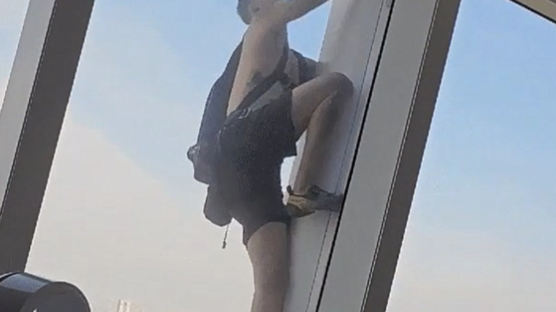 [사진] 롯데월드타워 72층 맨손 등반 영국인 체포