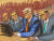 13일(현지시간) 미국 플로리다주 마이애미 연방법원에 출석한 도널드 트럼프 전 대통령이 보좌관, 변호인들과 함께 법정에 앉아 있는 모습의 이미지. 로이터=연합뉴스
