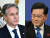 14일(현지시간) 미국 국무부는 18~19일 토니 블링컨 국무장관이 중국을 방문할 계획이라고 발표했다. 사진은 블링컨(왼쪽) 국무장관과 친강 중국 외교부장. AFP=연합뉴스 