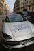 지난 19일(현지시간) 프랑스 파리의 한 호텔 앞에 부산엑스포 래핑 차량이 정차해 있다. 연합뉴스 