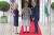 조 바이든(오른족) 미국 대통령과 부인 질 바이든(왼쪽) 여사가 21일(현지시간) 워싱턴 DC 백악관을 방문한 나렌드라 모디 인도 총리를 환영하며 대화를 나누고 있다. AP=연합뉴스