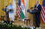 조 바이든(오른쪽) 미국 대통령이 22일(현지시간) 워싱턴 DC 백악관에서 나렌드라 모디 인도 총리와 정상회담을 한 뒤 공동 기자회견을 하고 있다. AP=연합뉴스
