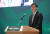 이창용 한국은행 총재가 지난달 20일 서울 중구 한국은행에서 열린 녹색금융 국제컨퍼런스에서 환영사를 하고 있다. 사진 한국은행