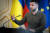 볼로디미르 젤렌스키 우크라이나 대통령이 지난 7일 슬로바키아 대통령궁에서 공동 기자회견을 하고 있다. AFP=연합뉴스