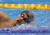 황선우가 23일 일본 후쿠오카 마린 메세 후쿠오카홀에서 세계선수권 대비 현지 적응 훈련을 하고 있다. 연합뉴스