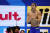 김우민이 25일 일본 후쿠오카 마린 메세 후쿠오카홀에서 열린 2023 세계수영선수권 남자 자유형 800ｍ 예선 경기를 준비하고 있다. 연합뉴스