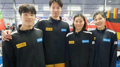 혼성 계영 대표팀, 후쿠오카 세계선수권 7번째 한국 신기록 작성