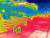 서울, 경기 등 중부지방에 폭염경보가 발효 중인 30일 오후 서울 광화문광장 열화상 카메라 촬영. 사진 속 높은 온도는 붉은색으로, 낮은 온도는 푸른색으로 표시된다. 연합뉴스