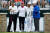 지난 4월 이벤트 대회에서 리 트레비노(왼쪽)가 핑크색 오토플렉스 샤프트를 들고 안니카 소렌스탐, 개리 플레이어, 잭 니클라우스와 함께 포즈를 취하고 있다. AFP=연합뉴스