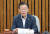 이재명 더불어민주당 대표가 지난 9일 국회에서 확대간부회의를 하고 있다. 연합뉴스