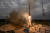 11일(현지시간) 러시아의 달 탐사 우주선 '루나-25'를 실은 소유즈 2.1b 로켓이 러시아의 동부 보스토치니 우주 기지에서 발사되고 있다. 타스=연합뉴스
