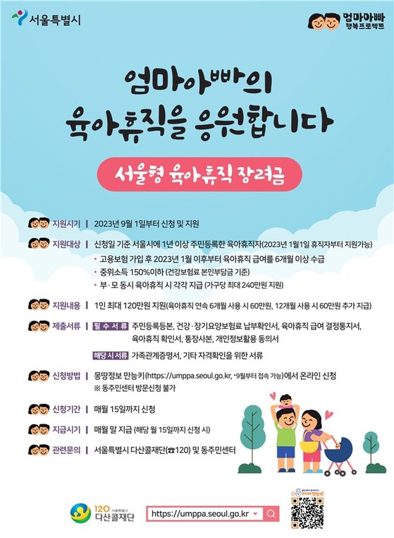 서울형 육아휴직 장려금. 사진 서울시