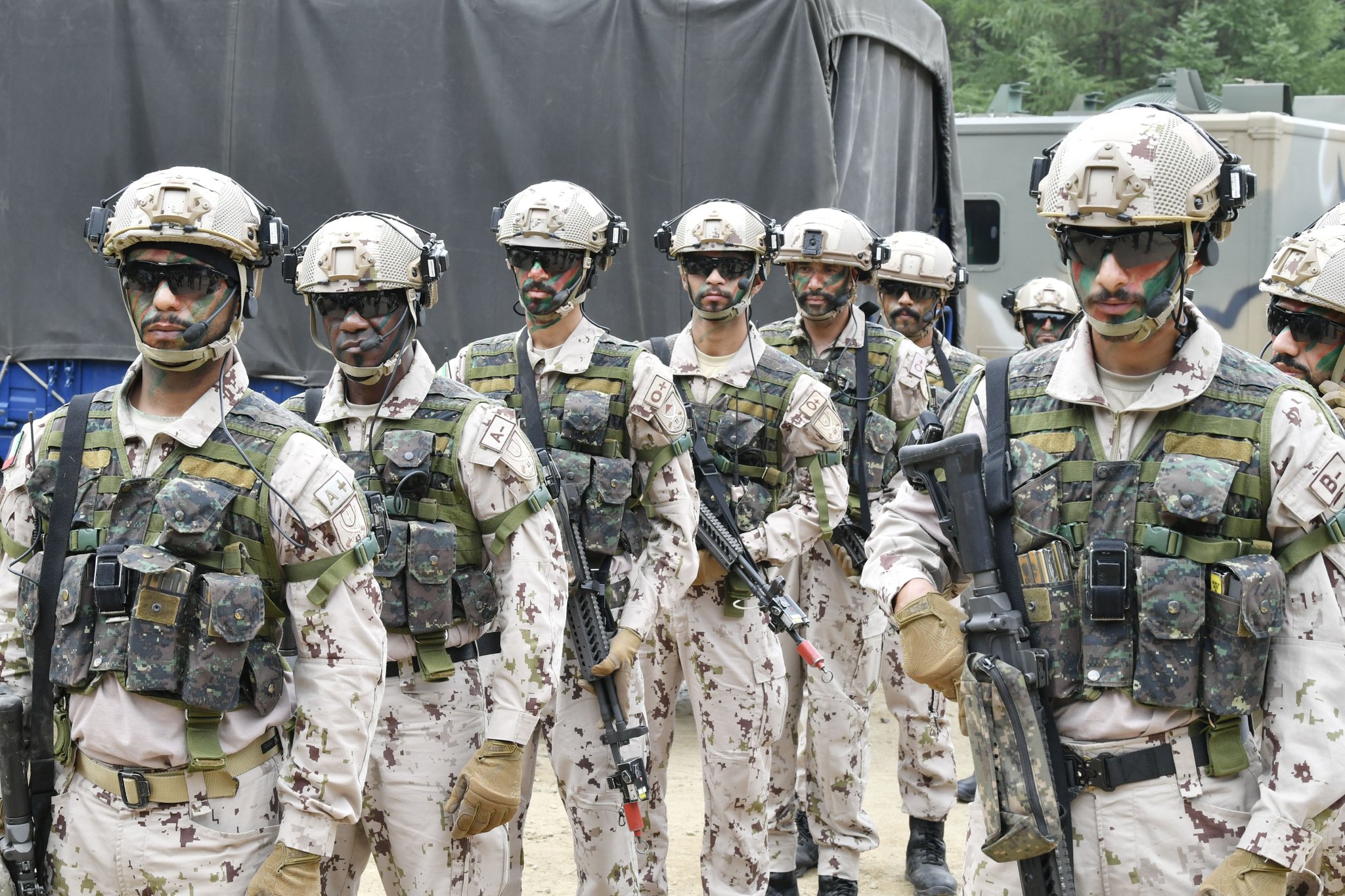 KCTC 훈련에 참가한 UAE 장병들이 도열해 훈련 시작을 기다리고 있다. 사진 육군