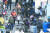 지난해 10월 북한 양강도 혜산시의 장마당에 마스크를 쓴 사람들이 오가는 모습. 중국 지린(吉林)성 창바이(長白)조선족자치현에서 촬영. 연합뉴스.