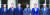 정의선 현대차그룹 회장(맨왼쪽), 구광모 LG그룹 회장(왼쪽둘째), 이재용 삼성전자 회장(왼쪽셋째), 최태원 SK그룹 회장(왼쪽 다섯째), 류진 풍산그룹 회장(맨 오른쪽) 등이 지난 6월 프랑스 방문 당시 에마뉘엘 마크롱 대통령과 기념촬영을 하고 있다. 중앙포토