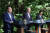 윤석열 대통령이 18일(현지시간) 워싱턴DC 인근 미국 대통령 별장인 캠프 데이비드에서 열린 한미일 정상 공동기자회견에서 발언하고 있다. 왼쪽부터 윤 대통령, 조 바이든 미국 대통령, 기시다 후미오 일본 총리. 연합뉴스