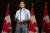 쥐스탱 트뤼도 캐나다 총리가 20일 캐나다 서부 산불과 관련한 성명을 발표하는 모습. AP=연합뉴스