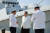 김정은 국무위원장이 북한군 해군동해함대 근위 제2수상함 전대를 시찰하는 모습. 노동신문, 뉴스1