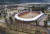 지난 22일 탈카시 인근 클라로강이 범람하면서 대형 종합운동장이 물에 잠겼다. AP=연합뉴스 
