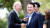  윤석열 대통령과 조 바이든 미국 대통령이 18일(현지시간) 캠프 데이비드에서 열린 한미 정상회담에 앞서 환한 얼굴로 대화하고 있다. 사진 대통령실