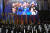 문재인 전 대통령이 2018년 10월 1일 서울 용산구 전쟁기념관 평화의 광장에서 열린 제70주년 국군의 날 기념식에서 기념사를 마친 후 경례를 하고 있다. 사진공동취재단