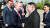  지난 13일 김정은(오른쪽) 북한 국무위원장이 러시아 극동 아무르주 보스토치니 우주기지에서 블라디미르 푸틴 러시아 대통령을 만나 악수하고 있다. AP=연합뉴스