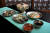 김유의 『수운잡방 』에 실린 요리 일부를 재연한 모습. 간장 2종, 전어탕, 치저, 집산적, 삼색어아탕이다. [사진 수운잡방연구원, 문화재청, 안동시, 중앙포토]