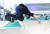25일 중국 항저우 첸탕 롤러 스포츠 센터에서 열린 19회 항저우 아시안게임 스케이트보드 남자 파크 종목에서 스케이트보드 문강호가 기술을 선보이고 있다. 항저우(중국)=장진영 기자