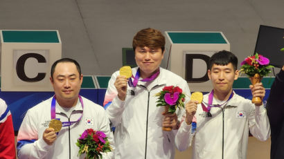 한국 사격, 또 금빛 총성…남자 러닝타깃 단체전 싹쓸이