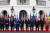 조 바이든 미국 대통령(왼쪽 여섯 번째)이 25일(현지시간) 워싱턴 DC 백악관에서 미국-태평양도서국포럼(PIF) 지도자들과 단체 사진을 찍고 있다. EPA=연합뉴스