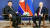 김정은 북한 국무위원장(왼쪽)과 블라디미르 푸틴 러시아 대통령이 지난달 13일(현지시간) 러시아 아무르주 보스토치니 우주기지에서 정상회담을 진행하는 모습. 연합뉴스