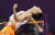 우상혁이 4일 항저우 아시안게임 남자 높이뛰기 결선에서 2m37 3차 시기에 실패하고 있다. 연합뉴스