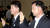 2001년 9월 25일 국회 법사위의 대검찰청 국정감사에 증인으로 출석한 여운환(오른쪽)과 이용호. 두 사람은 이날 국감장에서 주고받은 자금의 성격과 규모를 놓고 치열하게 충돌했다. 중앙포토