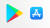 구글플레이와 애플 앱스토어의 로고. 사진 각사