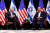 지난 18일(현지시간) 이스라엘과 하마스 무력 분쟁 속에서 이스라엘 텔아비브를 방문한 조 바이든 미국 대통령(왼쪽)이 베냐민 네타냐후 이스라엘 총리와 만났다. 로이터=연합뉴스