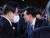 윤석열 대통령이 3.1절 기념식을 마친뒤 이재명 대표 등 참석자들과 인사하고 있다. 연합뉴스