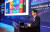 이관형 KAIST 총장이 8일 국회 의원회관에서 열린 '2023 혁신창업국가 대한민국 국제심포지엄'에서 혁신창업 주요성과에 대해 발표하고 있다. 강정현 기자 / 231108