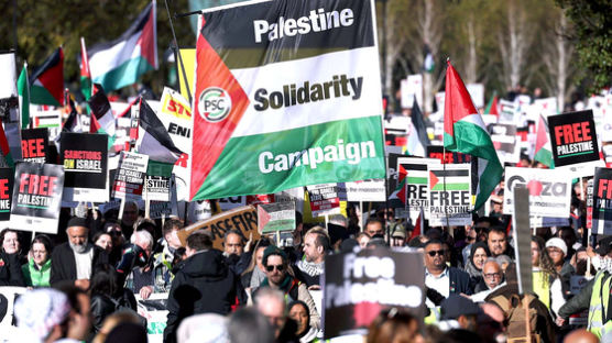 유럽, 이스라엘 보는 눈빛 싸늘해졌다..."팔 지지" 곳곳 시위