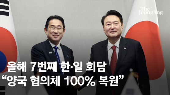 尹 "한일 정부협의체 100% 복원" 기시다 "협력 정진 희망"
