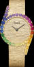 두 개의 유려한 곡선과 색색의 젬스톤으로 구성된 피아제의 ‘라임라이트 갈라’ 시계. [사진 각 브랜드]