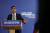리시 수낵 영국 총리가 20일(현지시간) 런던 한 대학교에서 연설하고 있다. AFP=연합뉴스