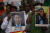 지난 9월 인도 수도 뉴델리에서 에서 칼리스탄 분리운동을 비판하는 시위대가 쥐스탱 트뤼도 캐나다 총리(왼쪽)와 인도 당국이 테러리스트로 지목한 캐나다 출신 변호사 구르파트완트 싱 판눈의 모습이 그려진 현수막을 들고 행진하고 있다. AFP=연합뉴스