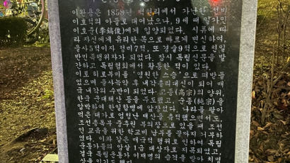 분당 유치원 앞 '매국노 이완용' 비석, 설치 1주일만에 철거