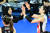 경기 중 공격을 성공시키고 하이파이브를 하는 정관장의 외국인 콤비 메가왓티 퍼티위(왼쪽)와 지오바나 밀라나. [사진 한국배구연맹]