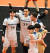 3일 안산 상록수체육관에서 열린 OK금융그룹과의 경기에서 득점한 뒤 기뻐하는 우리카드 선수들. 사진 한국배구연맹